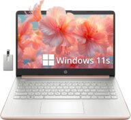 HP Stream 14″ HD BrightView Laptop, Intel Celeron N4120, 16GB RAM, 256GB Storage (128GB eMMC + 128GB USB Card), Intel UHD Graphics, HD Camera, Fast Charge, 1 Year Office 365, Win 11 S, Gold