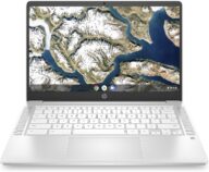 HP Chromebook 14-inch HD Laptop, Intel Celeron N4000, 4 GB RAM, 32 GB eMMC, Chrome (14a-na0020nr, Ceramic White)