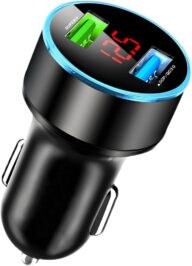 66W Car Charger, Super Fast Charging 2 Ports USB Vehicle Charger, Quick Charge Automobile Adaptor Compatiable with Phones and Laptops, Universal for Vehicle, Truck, RV and More