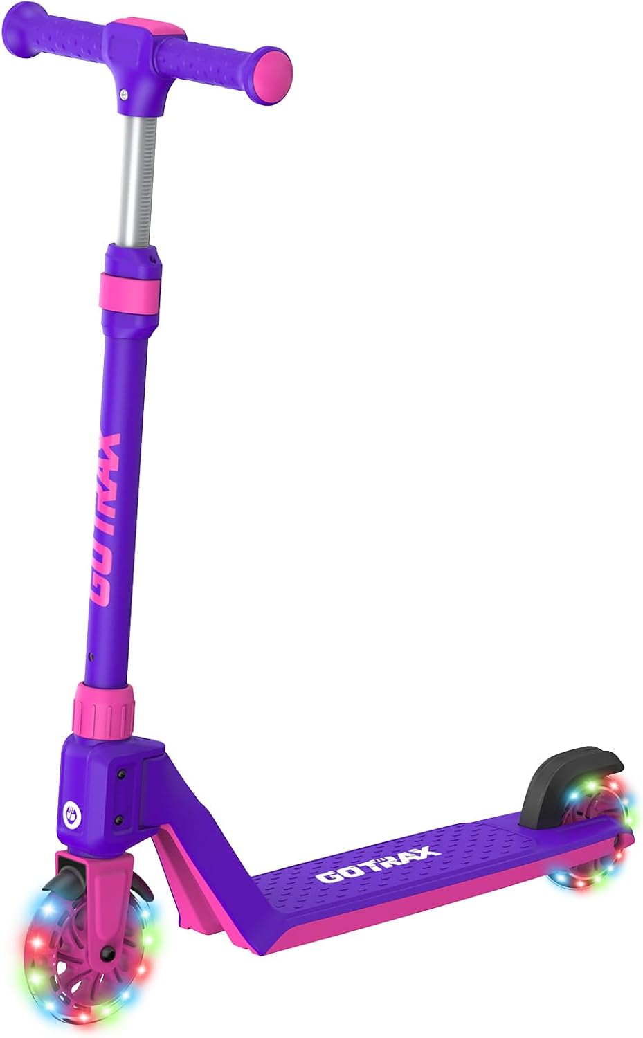 Gotrax K03 Kick Scooter for Kids, 5″ LED RGB Lighted Wheels, 4.6 lbs Lightweight and One-Click Detachable Design, Height Adjustable Handbar, Anti-Slip Deck and Max Load 110 Lbs for Boy&Girl Age 3+