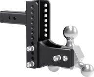 TangMiGe Adjustable Trailer Hitch Ball Mount, Tri-Ball (1-7/8″, 2″, 2-5/16″), Fits 2″ 2 inch Receiver, 8″ 8 inch Drop & Rise, Tow & Stow Hitches (2″ Receiver 8″ Drop)