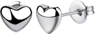 Titanium Earrings Tiny Dot/Heart/Triangle Stud Earrings, Hypoallergenic for Sensitive Ears Women Men, Premium High Polished (Shiny Grey)