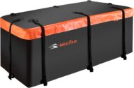 MeeFar Hitch Mount Cargo Carrier Bag Soft Shell 100% Waterproof 20 Cubic Feet (59″ 24″ 24″) Include 8 Reinforced Straps for Truck Pickup All Vehicle with Steel Cargo Basket