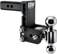 B&W Trailer Hitches Tow & Stow Adjustable Trailer Hitch Ball Mount – Fits 2″ Receiver, Dual Ball (2″ x 2-5/16″), 5″ Drop, 10,000 GTW – TS10037B