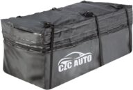 CZC AUTO Expandable Hitch Cargo Carrier Bag 9.5 cu. ft Extends to 11.6 cu. ft, Waterproof/Rainproof/Weatherproof, for Car Truck SUV Vans’ Hitch Trays Hitch Baskets, Safe Steady Durable Soft Black