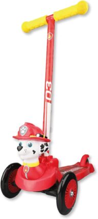 Paw Patrol Marshall Self Balancing Kick Scooter Toddler Scooter, Kids Scooter, Extra Wide Deck, 3 Wheel Platform, Foot Activated Brake, 75 lbs Limit, Kids & Toddlers Girls or Boys, for Ages 3 and Up