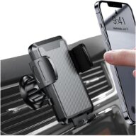 BESULEN Phone Mount for Car, Air Vent Cell Phone Holder Hands Free Cradle, Universal Stable Easy Clamp Phone Holder Mount, Fit iPhone 14 13 12 Pro Max and More Smartphones (Carbon Fiber)