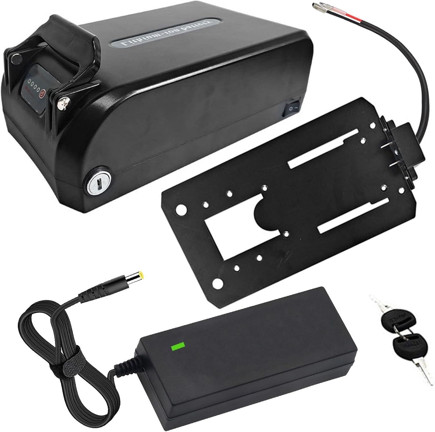 Lithium Battery 36V 30Ah 22.4Ah 25.6Ah 15Ah Ebike Battery 48V 20Ah 18Ah 13Ah 15Ah Electric Bike Battery with Charger + Base Plate for 250W-1100W Motor Kit,Bullet 36v30ah