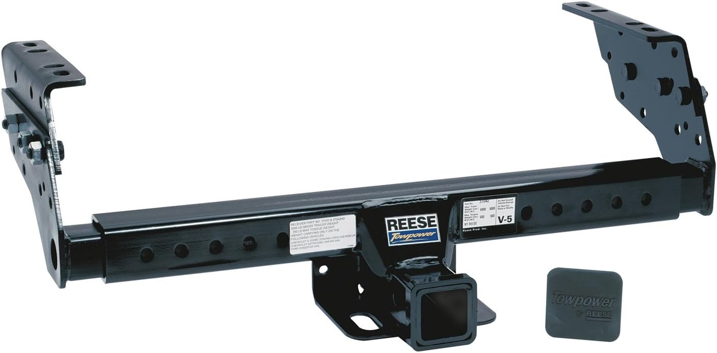 Reese 37152 Class IV Custom-Fit Hitch with 2″ Square Receiver opening, includes Hitch Plug Cover , Black