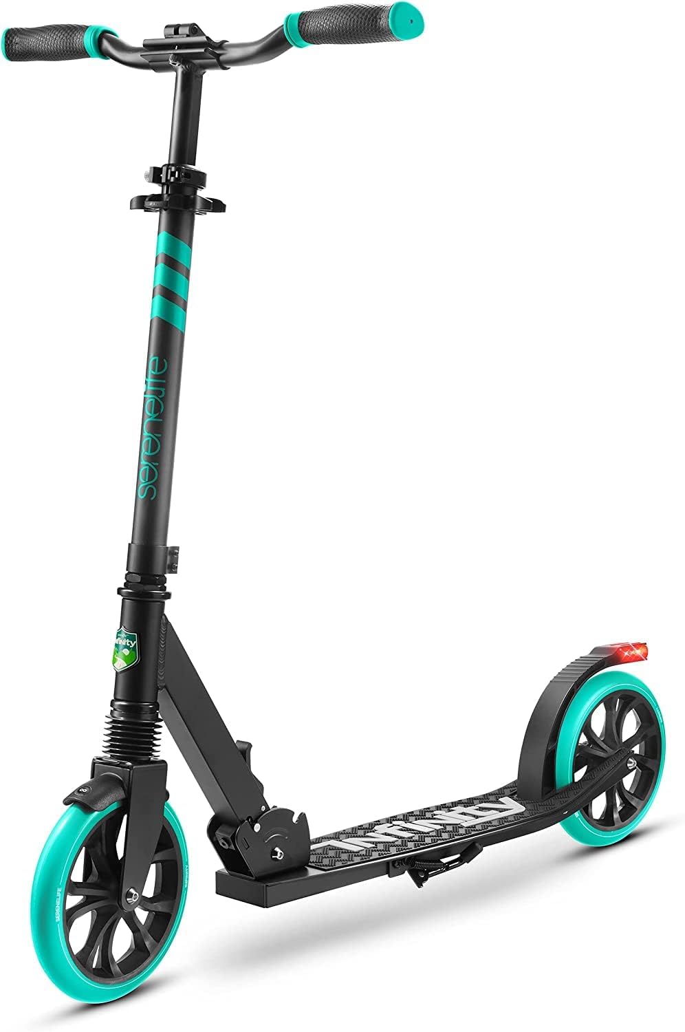 SereneLife Kick Scooter Adult Teenagers Kids- 2 Wheel Kids Scooter with Adjustable T-Bar Handlebar – Alloy Anti-Slip Deck – Portable Folding Scooters for Kids with Carrying Strap