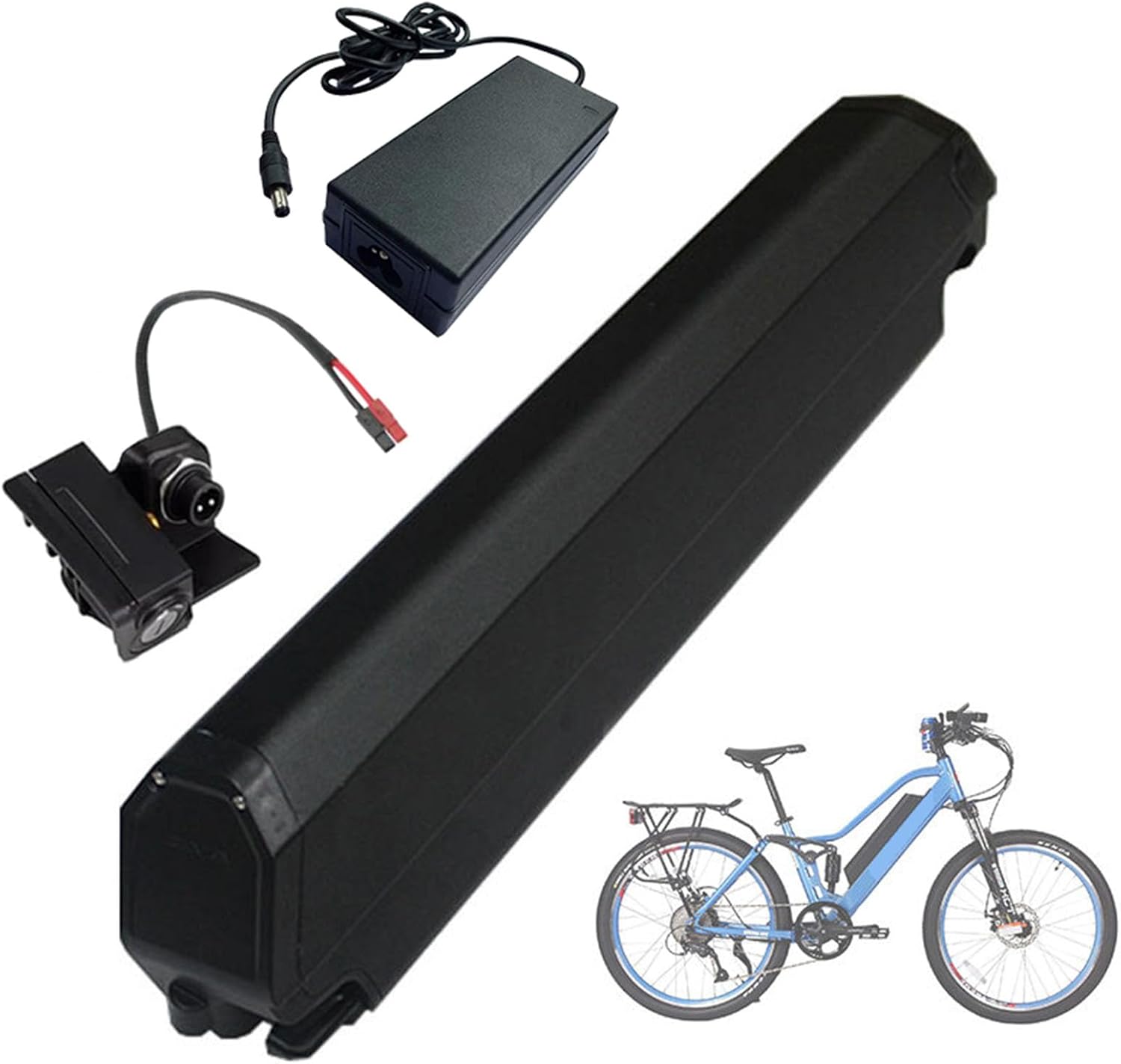 36V Bike Battery 48V E-Bike Battery for 350W-850W Motor Kits 36V 10Ah 13Ah 15Ah 17.5Ah Down Tube Battery 48V 13Ah 15Ah 17.5Ah Lithinum Ion Battery with USB Port and Power Switch