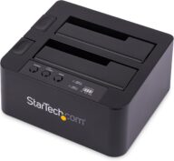 StarTech.com Standalone Hard Drive Duplicator, External Dual Bay USB 3.0 (5 Gbps) / eSATA to 2.5/3.5″ SATA III HDD/SSD Cloner/Copier, Hard Disk Docking Station, Cloning/Recovery (SDOCK2U33RE),Black