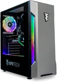 ViprTech Rebel 3.0 Gaming PC – AMD Ryzen 5 (12-LCore 3.9Ghz), RTX 3060 12GB, 32GB DDR4 3200 RAM, 1TB NVMe SSD, 600W Gold PSU, Bluetooth, VR-Ready, Streaming, RGB, Win 11 Pro, Desktop Computer Black