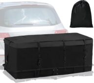 Hitch Cargo Carrier Bag,Cargo Luggage Carrier Bag,12.5 cu. ft 53″x20″x20″ Rainproof Hitch Mount Cargo Bag with 8 Reinforced Straps for Truck Pickup All Vehicle with Steel Cargo Basket