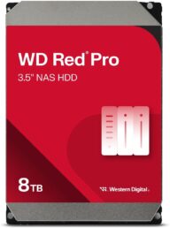 Western Digital 8TB WD Red Pro NAS Internal Hard Drive HDD – 7200 RPM, SATA 6 Gb/s, CMR, 256 MB Cache, 3.5″ – WD8003FFBX