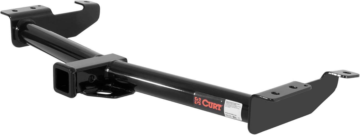 CURT 13055 Class 3 Trailer Hitch, 2-Inch Receiver, Round Tube Frame, Fits Select Ford E150, E250, E350, GLOSS BLACK POWDER COAT