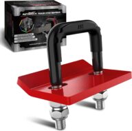 AUTMATCH Hitch Tightener Anti-Rattle Clamp, Heavy Duty Hitch Stabilizer for 1.25″ and 2″ Trailer Hitches, Rubber Isolator and Anti-Rust Double Coating Protective, Black & Red