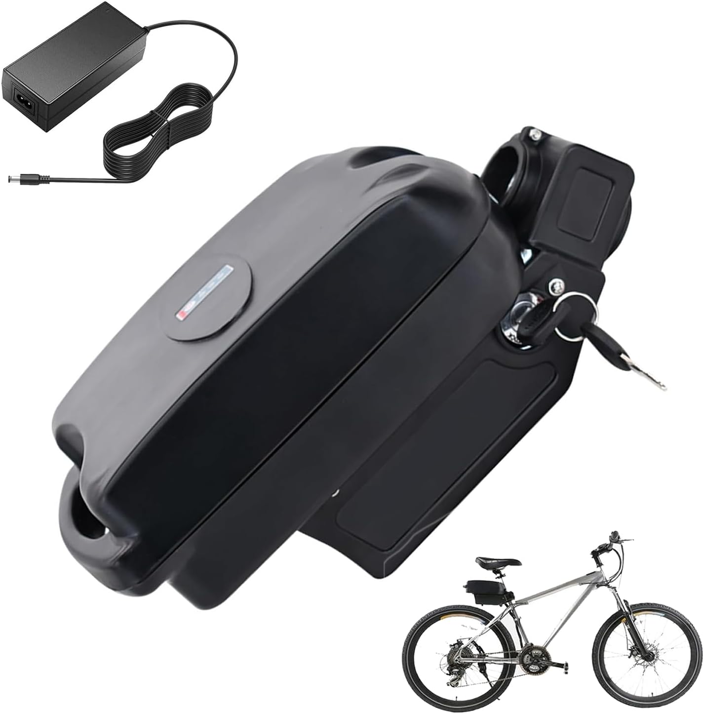 48V 8Ah 10Ah 13Ah Ebike Battery Pack 48V Frog Shape Battery 48V Electric Bike Lithium Battery 48V Electric Bicycles Battery with Safety Lock for 250W-650W Motor Kits