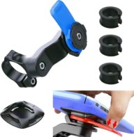 Pack-1 Motorcycle Riding Mobile Phone Holder, 360 Degree Rotatable Waterproof Navigation Bracket, Shock-Absorbing Mounting Base for 4.7″-7.2″ Phones, Universal for Motorcycles Bicycles (Blue)