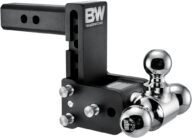 B&W Trailer Hitches Tow & Stow Adjustable Trailer Hitch Ball Mount – Fits 2″ Receiver, Tri-Ball (1-7/8″ x 2″ x 2-5/16″), 5″ Drop, 10,000 GTW – TS10048B