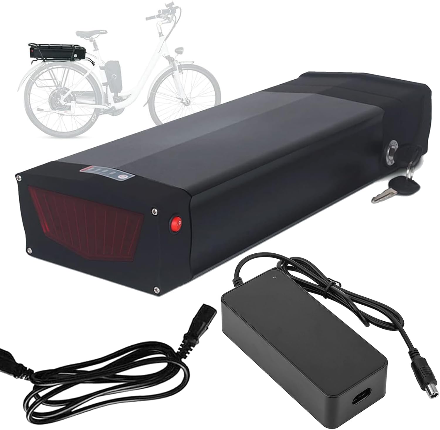 36 Volt Rear Rack Battery 36V E-Bike Battery 36V Rechargeable Battery 10Ah 12Ah 15Ah 18Ah 20Ah 26Ah 30Ah Li-ion Battery for 0-1100W Motor with Charger