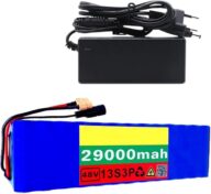 48V 29Ah E-Bike Lithium-Ion Battery Pack Built-in 30A BMS for 350W-750W Motor Electric Bicycle Scooter with 54.6V 2A Charger,Xt60 Plug