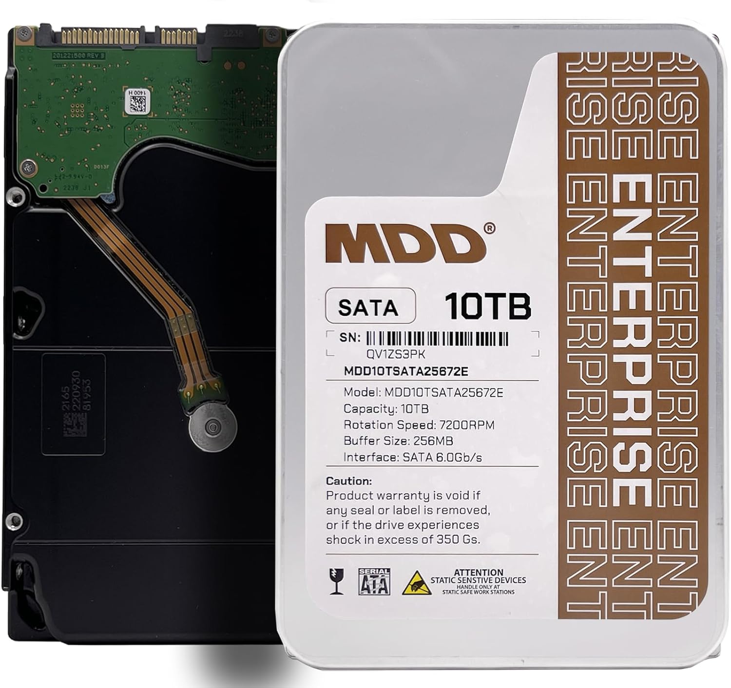 MDD (MDD10TSATA25672E) 10TB 7200 RPM 256MB Cache SATA 6.0Gb/s 3.5inch Enterprise Hard Drive (Renewed)