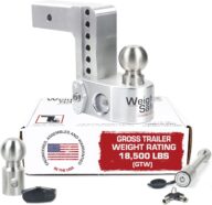 Weigh Safe Adjustable Trailer Hitch Ball Mount – 6″ Drop Hitch for 2.5″ Receiver w/ 2 pc Keyed Alike Lock Set, Premium Aluminum Trailer Tow Hitch w/ Built in Weight Scale for Anti Sway, 18,500 lbs GTW