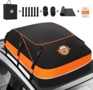 Sailnovo Rooftop Cargo Carrier Waterproof 20 Cubic Feet Car Roof Rack Cargo Carrier Roof Cargo Bag for All Cars with/Without Rack, Includes Anti-Slip Mat, 6 Door Hooks & Waterproof Curtain