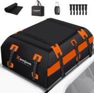 1000D Waterproof Car Roof Cargo Carrier, Upgrade Car Roof Top Bag for All Cars Rooftop Storage with/Without Rack, Soft Vehicle Luggage Box with Anti-Slip Mat, A Security Lock (15 Cubic Feet)