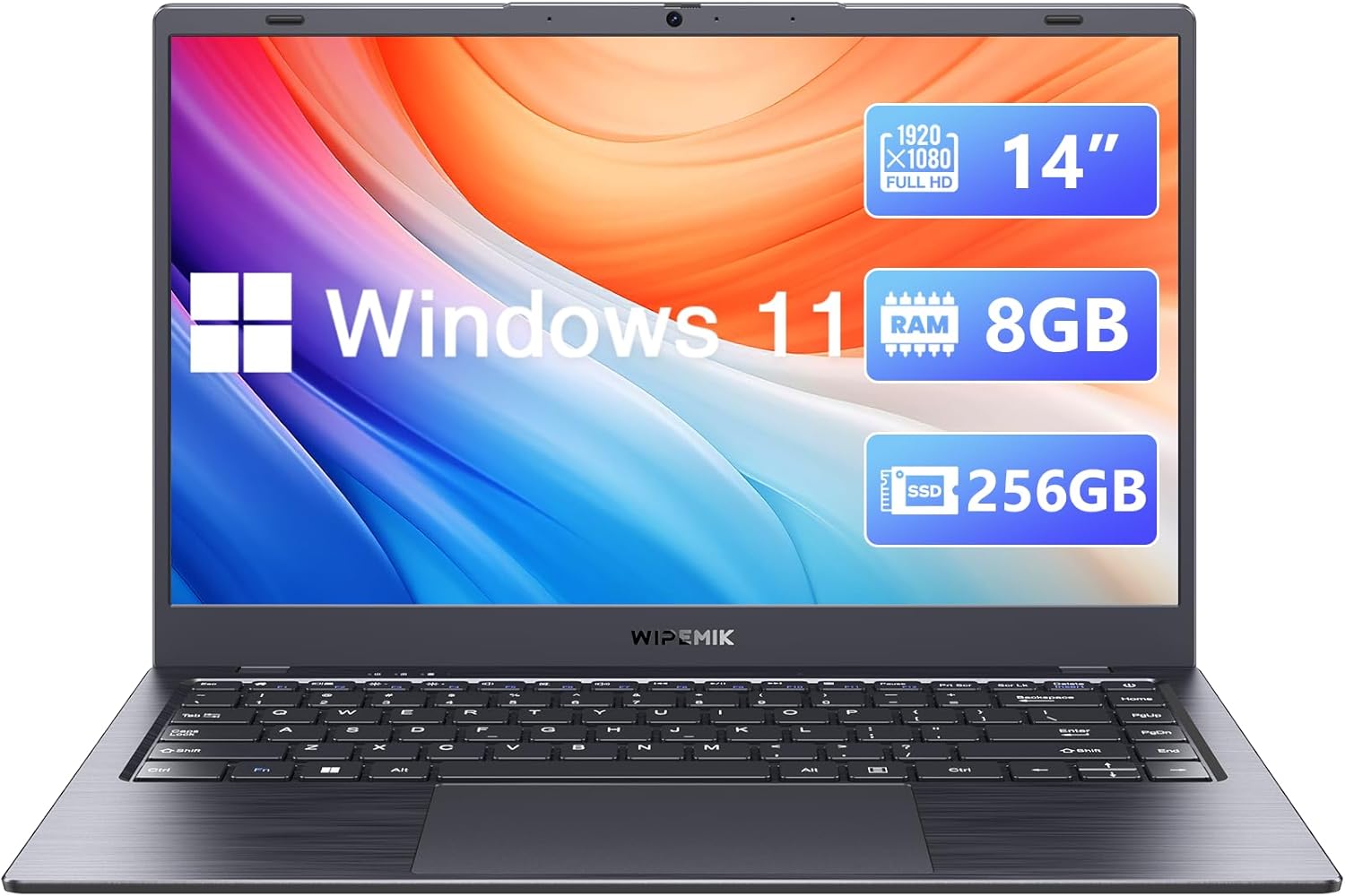 Laptop Computer, 8GB RAM, 256GB SSD, N4000 Processor Laptop, 14 inches Full HD IPS Display Laptop Computers, 11 Pro, Support 2.4G/5G WiFi, Bluetooth 5.1, USB 3.0, Webcam, Long Lasting Battery