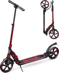 Skidee Scooter for Adults and Teens – Adjustable Height, Kids Scooter, Folding Scooter, Large Sturdy Wheels for Smooth Ride, Lightweight, Durable, Anti-Shock Suspension, Outdoor Toys, up to 220 lbs