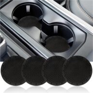 4PCS Non-Slip Car Coaster,Cup Holder Shock Proof Car Accessories Interior Decor Universal Coaster Fashionable Gadgets for Car SUV Truck Van Home Office