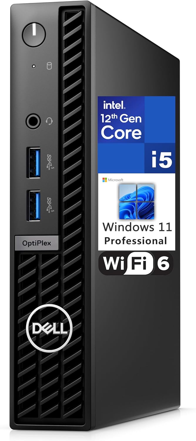 Dell OptiPlex 7000 7010 MFF 1.2L Micro Form Factor Business Desktop Computer, Intel Hexa-Core i5-12500T (Beat i7-11700T), 32GB DDR4 RAM, 1TB PCIe SSD, WiFi 6, Bluetooth, Windows 11 Pro