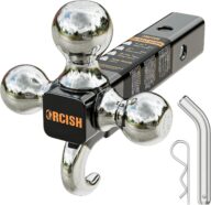 ORCISH Trailer Hitch Tri-Ball Mount with Hook & Pin, Trailer Ball Size 1-7/8″, 2″ and 2-5/16″, Fit 2 Inch Hitch Receiver, 2/3 in 1 Ball Truck Hitch, Tow Hitch