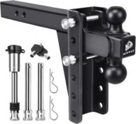 METOWARE Adjustable Trailer Hitch (22, 000 LBS GTW) – Tow Hitch Fits 2” Receiver – 6” Drop/Rise for Truck with 1-7/8″ & 2″ Hitch Ball, with Double Stainless Steel Locks & Hitch Pin