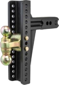 CURT 45927 Adjustable Trailer Hitch Ball Mount, 2-1/2-Inch Receiver, 10-3/8-Inch Drop, 2 and 2-5/16-Inch Balls, 20,000 lbs, Black