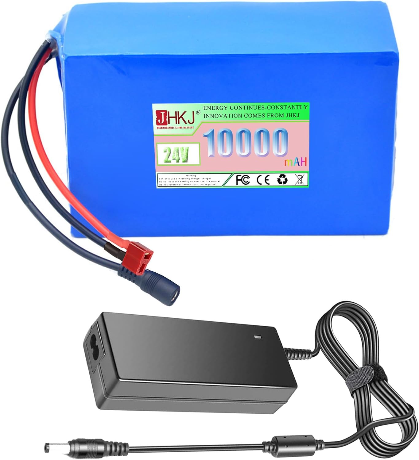 Ebike Battery 24V 15Ah Lithium Battery 24V 10Ah Lithium-ion Battery 24V Electric Bike Battery with Charger and Connector for 250W-400W Motors,T Plug 24v10ah