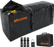 Mockins XL 40 CuFt Tow Hitch Cargo Carrier Bag | 84″x24″x34″ Waterproof Cargo Bag for Hitch Carrier | Car Carrier Trailer Bag | Waterproof Cargo Bag for Truck Bed Storage with Straps, Lock & Carry Bag