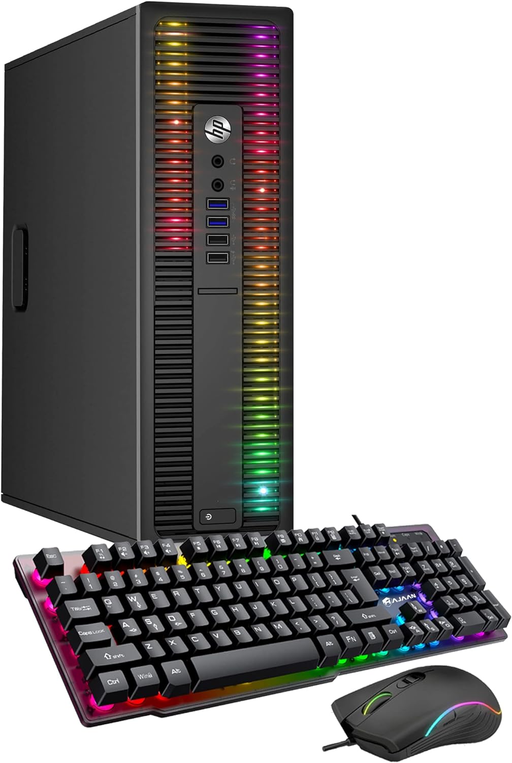 HP ProDesk Desktop RGB Lights Computer Intel Core i5 6500 3.2 GHz 8GB RAM 256GB SSD Win 10 Pro Gaming PC Keyboard & Mouse (Renewed), Windows 10 Pro