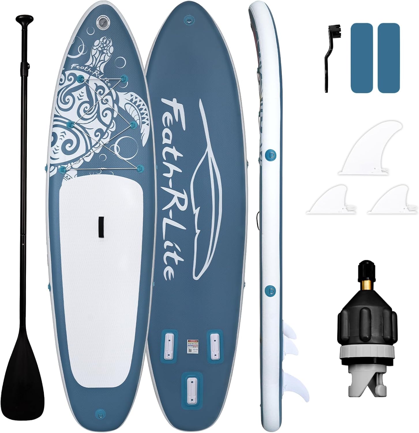 FEATH-R-LITE Inflatable Paddle Board Stand Up Paddleboards for Adults SUP with Two Different Configurations of Accessories