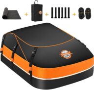 Sailnovo Car Roof Bag 21 Cubic Feet Rooftop Cargo Carrier Bag Waterproof 1000D for All Vehicle with/without Racks with Anti-Slip Mat, 8 Reinforced Straps, 6 Door Hooks, Reflective Strip, Storage Bag