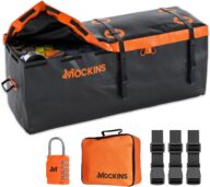 Mockins 16 CuFt Trailer Hitch Cargo Bag for Hitch Carrier |58x20x24 Waterproof Heavy Duty Vehicle Soft-Shell Carriers for Truck Bed Storage |Sturdy Vinyl Waterproof Bags for Travel | Cargo Carrier Bag