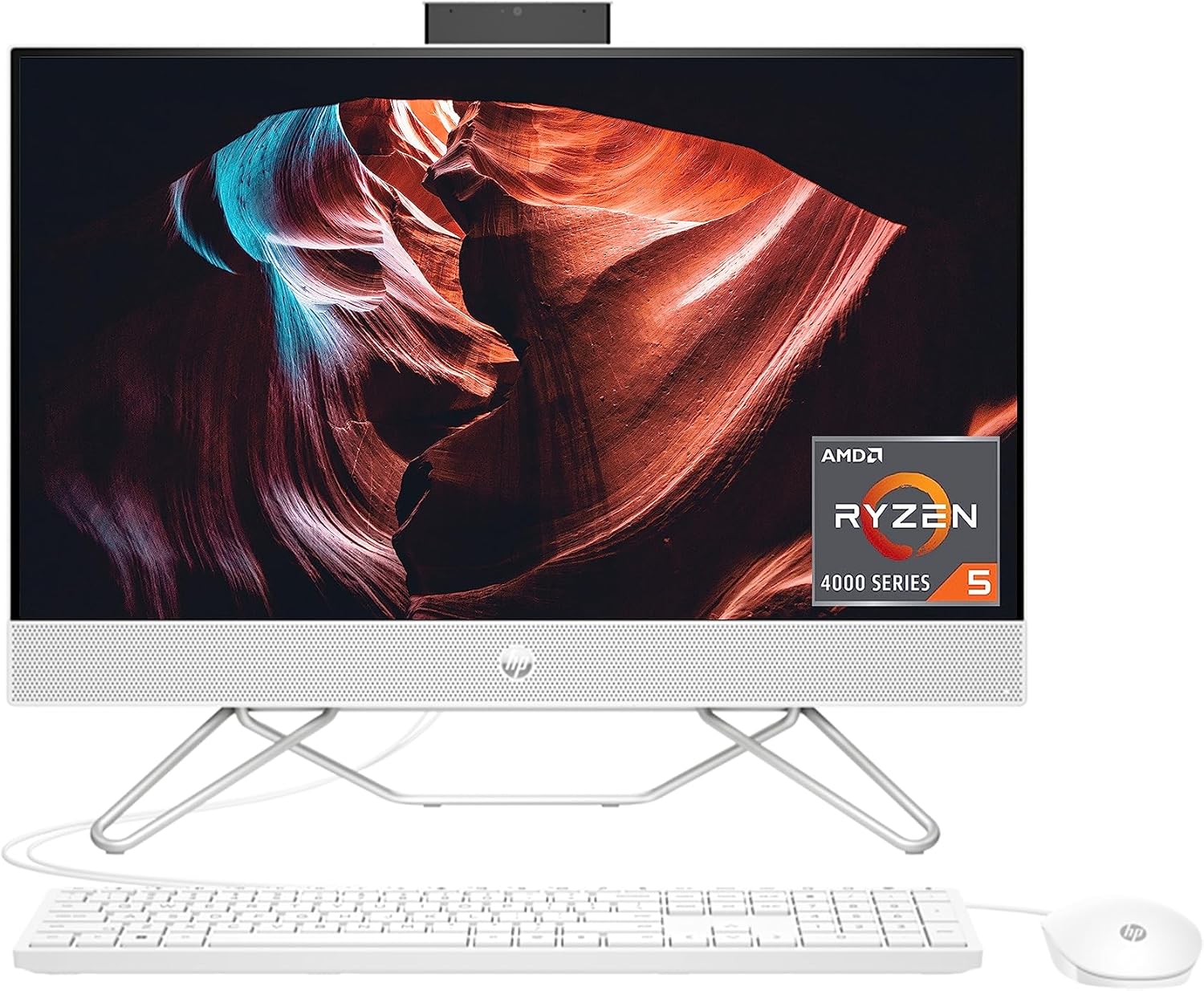 HP All-in-One PC, 23.8″ FHD Micro-Edge Touchscreen Display, AMD Ryzen 5 processor, AMD Radeon Graphics, 12 GB RAM, 512 GB SSD, Windows 11 Home OS, Wi-Fi (24-cb1142)