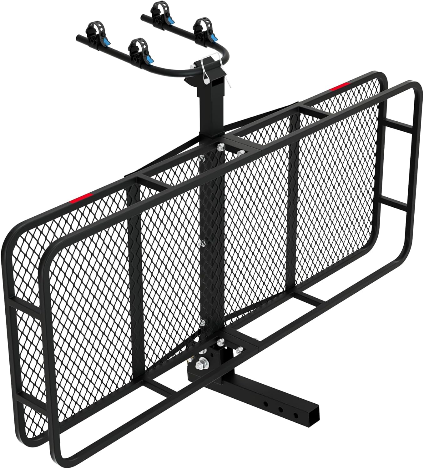 Wildroad Hitch Cargo Carrier Basket 60″ x 24″ x 6″ 500 LBS Folding Trailer Hitch Cargo Carrier Fits 2″ Receiver with Bike Rack and Ratchet Straps.