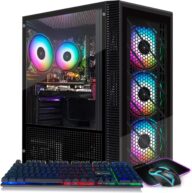 STGAubron Gaming Desktop PC, Radeon RX 580 16G GDDR5, Intel Core i5-9400F up to 4.1GHz, 16G RAM, 1T SSD, 600M WiFi, BT 5.0, RGB Fan x 4, RGB Keyboard & Mouse & Mouse Pad, W11H64