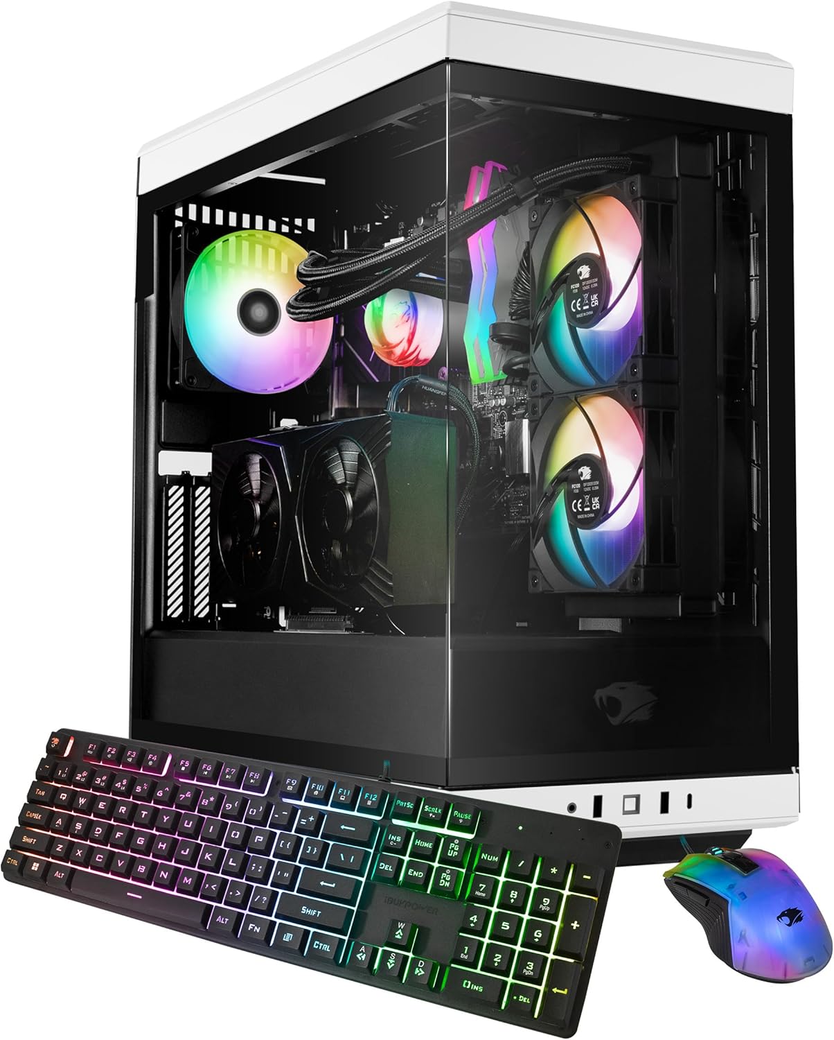 iBUYPOWER Y40 White Gaming PC Computer Desktop Y40WI7N46T02 (Intel Core i7 14700KF, RTX 4060Ti 8GB, 32GB DDR5 5600 RGB (16×2), 2TB NVMe, WiFi Ready, Windows 11 Home), White