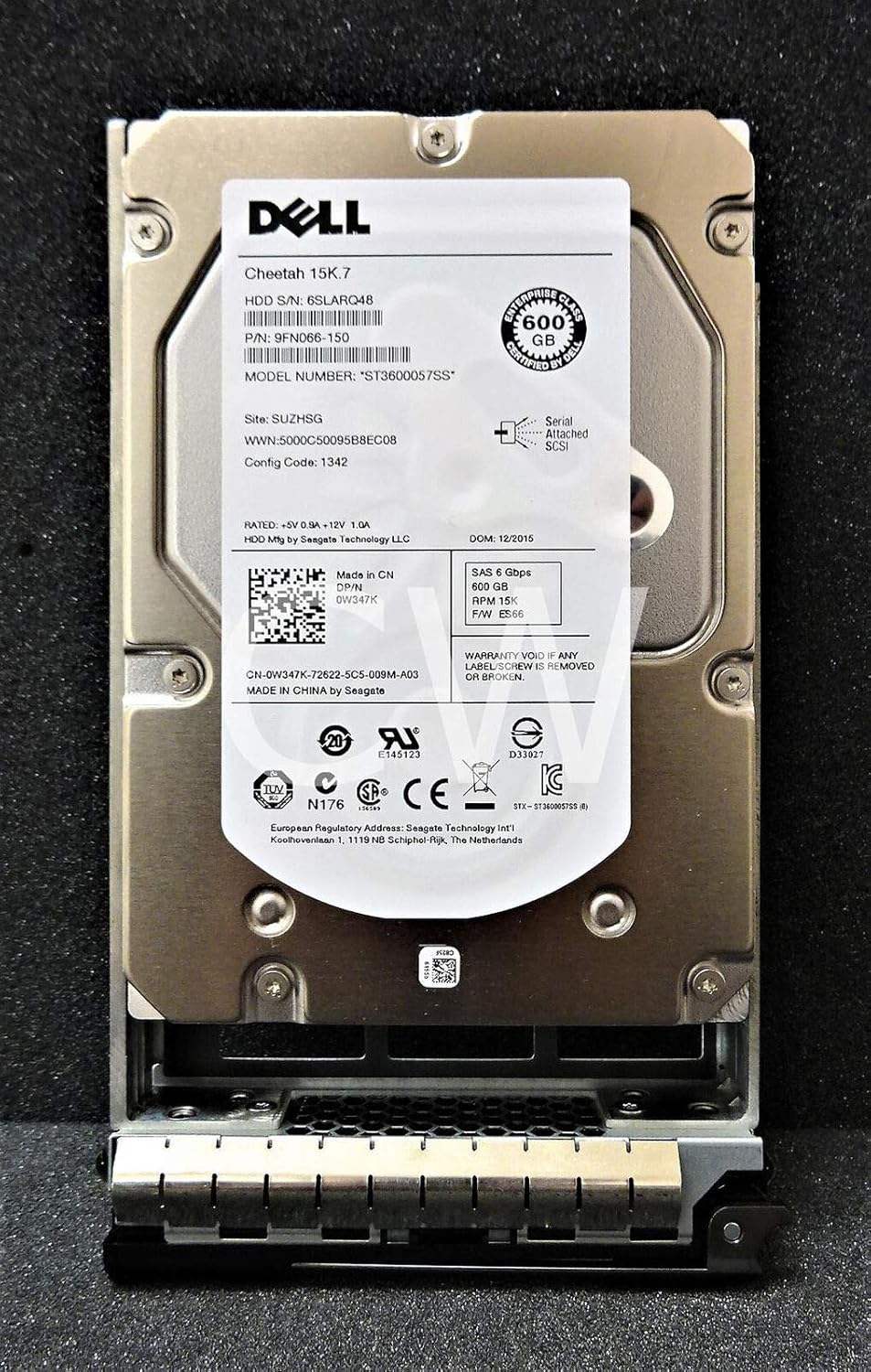 Dell 600gb 15k 3.5″ SAS6 Hard Drive – SAS – 15000 RPM – 16 MB Buffer – 1 Pack – W347K