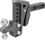 CURT 45951 Rebellion XD Adjustable Cushion Hitch Ball Mount, 2-Inch Receiver, 15,000 lbs, 6-Inch Drop, Black