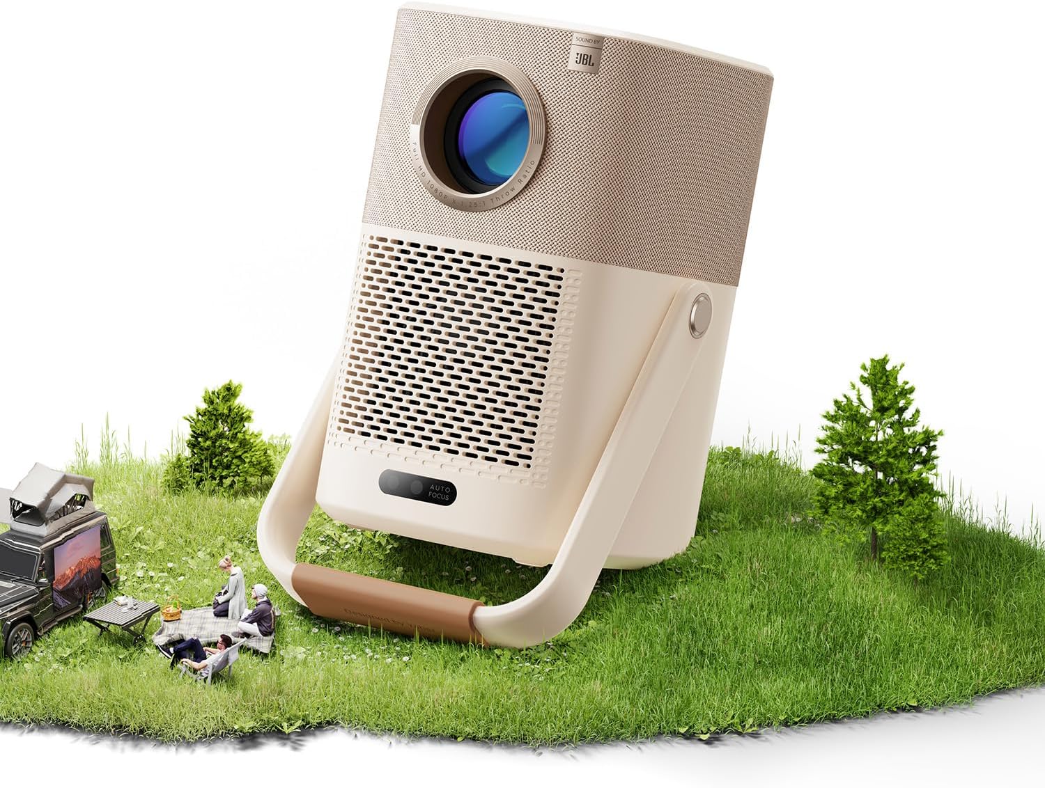 [Sound by JBL & Built-in Battery] Yaber T2 Outdoor Projector with WiFi 6 and Bluetooth, Native 1080P Smart Movie Portable Projector for Inside and Outside, Compatible with TV Dongle (Not included)